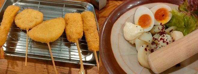 「串カツ田中」での食事風景（ユニシアHD（3547）優待）