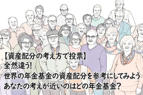 【資産配分の考え方で投票】全然違う！世界の年金基金の資産配分を参考にしてみよう。あなたの考えが近いのはどの年金基金？