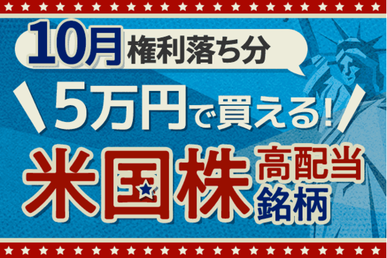 エナジー事業大手、海運業大手など、5万円で買える米国高配当株5選！2024年10月権利落ち分を解説