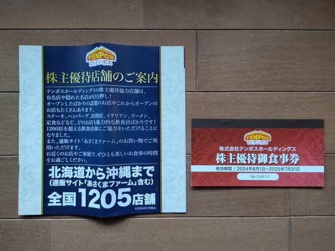 テンポスHDでもらえる食事券