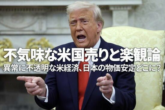 不気味な米国売りと楽観論。異常に不透明な米経済、日本の物価安定どこに？（愛宕伸康）