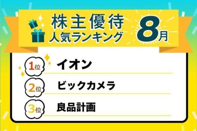 株主優待人気ランキング2023年8月：イオンの買い物返金や良品計画 ...