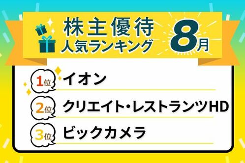 【8月の株主優待ランキングTOP10】イオンやビックカメラ“例年の人気銘柄”の株価が低迷中…優待目当てに投資しても大丈夫？