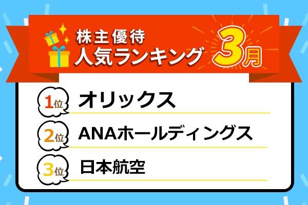 株主優待人気ランキング2022年3月：優待の王道がずらり！カタログ