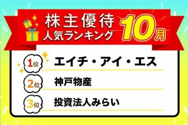 株主優待人気ランキング2023年10月：エイチ・アイ・エスの旅行割引券