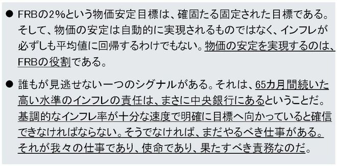 図表1　ジャクソンホール会議でのウォーシュ議長の発言