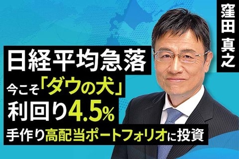 ［動画で解説］日経平均急落、今こそ「ダウの犬」、利回り4.5％、手作り高配当ポートフォリオに投資