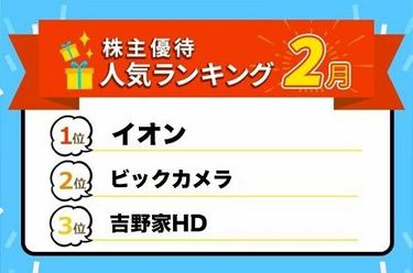 株主優待人気ランキング2023年2月：イオンの買物返金など飲食・買物