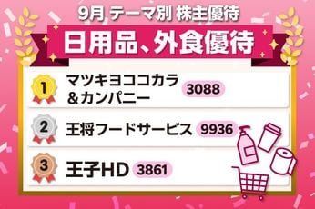 年4%超の配当を受け取りながら「高級ティッシュ」をゲット…家計が助かる日用品・食品・外食系銘柄8選【9月の株主優待】