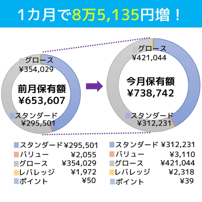 2025年1月時点の、タイプ別ポートフォリオの図
