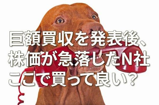 巨額買収を発表後、株価が急落したN社、ここで買って良い？