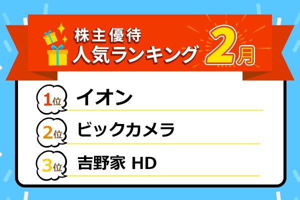 株主優待人気ランキング2022年2月：生活お助け！買い物券＆食事券が