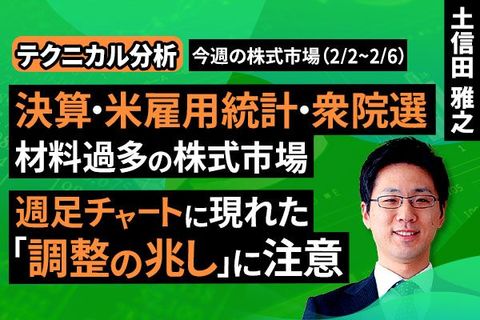 ［動画］【テクニカル分析】決算・米雇用統計・衆院選、材料過多の株式市場。週足チャートに現れた「調整の兆し」に注意＜チャートで振り返る先週の株式市場と今週の見通し＞