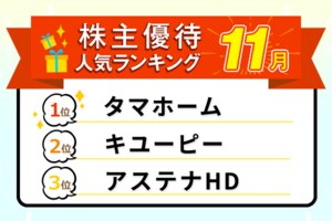 タマホームのQUOカード、キユーピーの商品など：2025年11月株主優待ランキング