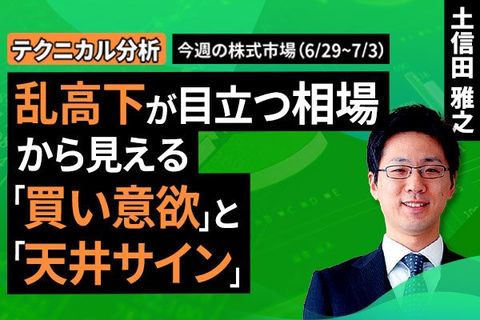 ［動画］【テクニカル分析】今週の株式市場 乱高下が目立つ相場から見える「買い意欲」と「天井サイン」＜チャートで振り返る先週の株式市場と今週の見通し＞