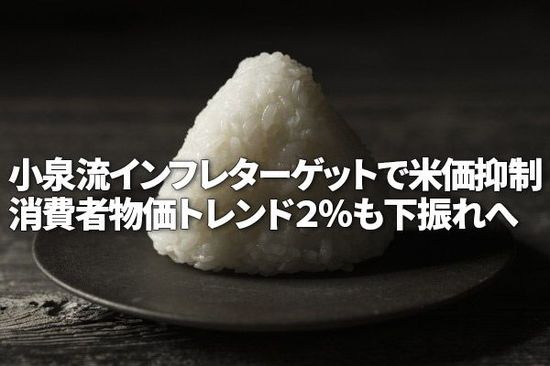 小泉流インフレターゲットで米価抑制～消費者物価トレンド2％も下振れへ～（愛宕伸康）