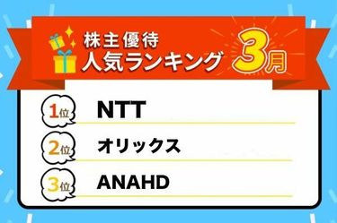 株主優待人気ランキング2024年3月：お得度高いNTTのdポイント優待やANA