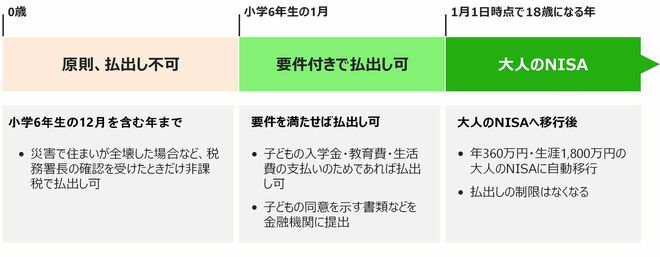 年齢別払い出し要件　表